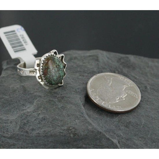 .925 Sterling Silver Handmade Certified Authentic Navajo Turquoise Native American Ring  390682147716