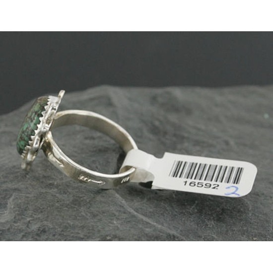 .925 Sterling Silver Handmade Certified Authentic Navajo Turquoise Native American Ring  390682147716