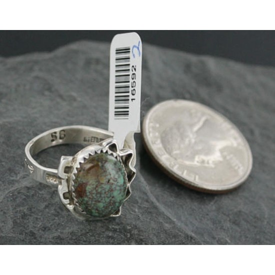 .925 Sterling Silver Handmade Certified Authentic Navajo Turquoise Native American Ring  390682147716