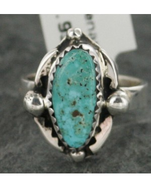 .925 Sterling Silver Handmade Certified Authentic Navajo Turquoise Native American Ring  390683030780