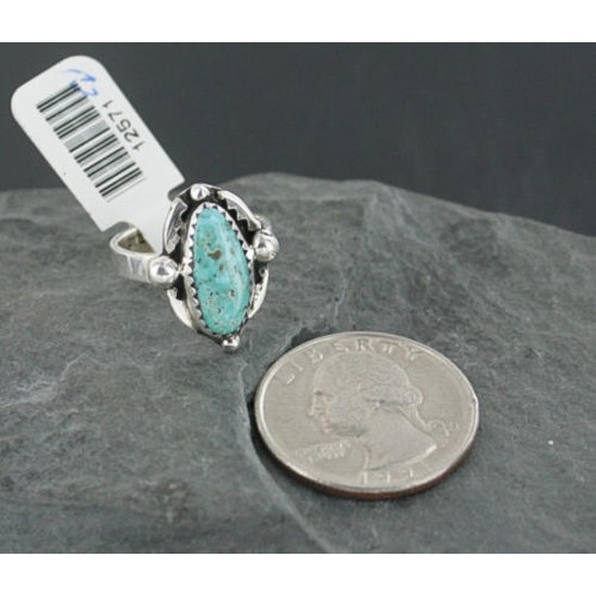 .925 Sterling Silver Handmade Certified Authentic Navajo Turquoise Native American Ring  390683030780
