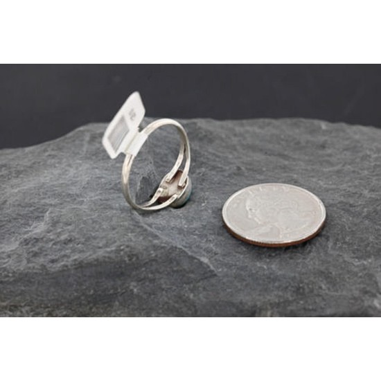 .925 Sterling Silver Handmade Certified Authentic Navajo  Turquoise Native American Ring  390744514856