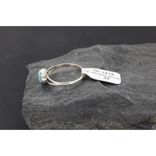 .925 Sterling Silver Handmade Certified Authentic Navajo  Turquoise Native American Ring  390744514856