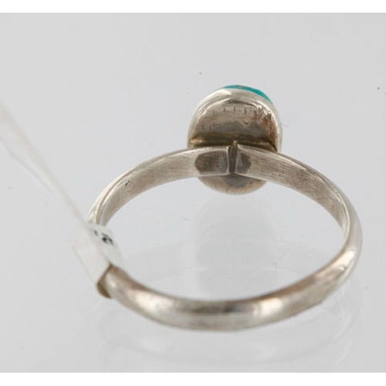 .925 Sterling Silver Handmade Certified Authentic Navajo Turquoise Native American Ring  390744975105