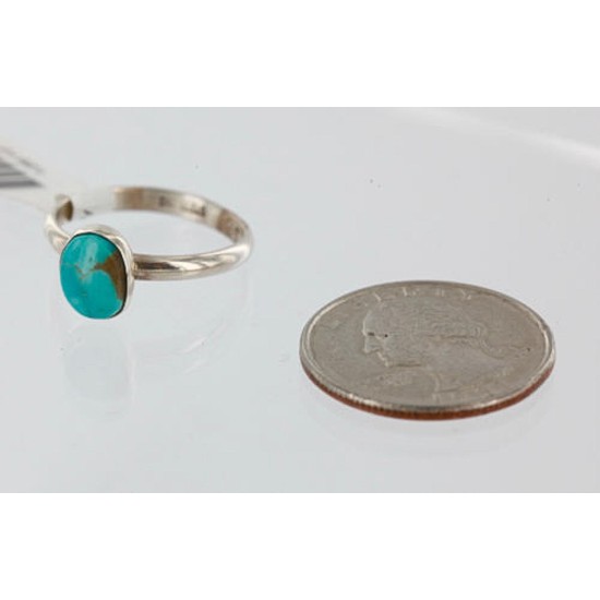 .925 Sterling Silver Handmade Certified Authentic Navajo Turquoise Native American Ring  390744975105