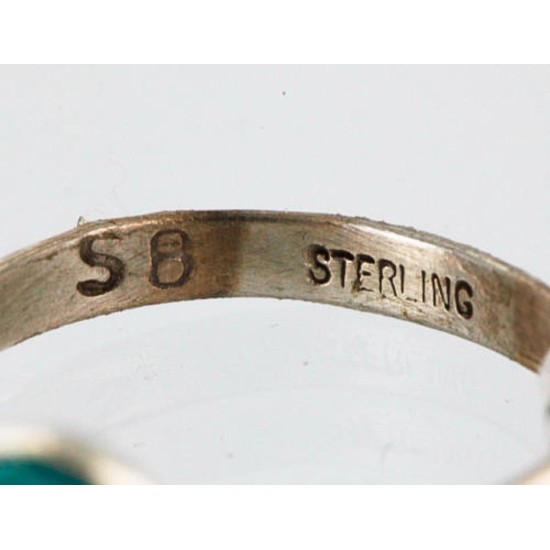.925 Sterling Silver Handmade Certified Authentic Navajo Turquoise Native American Ring  390744975105