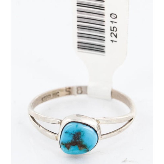 .925 Sterling Silver Handmade Certified Authentic Navajo Turquoise Native American Ring  390788988640