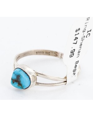 .925 Sterling Silver Handmade Certified Authentic Navajo Turquoise Native American Ring  390788988640