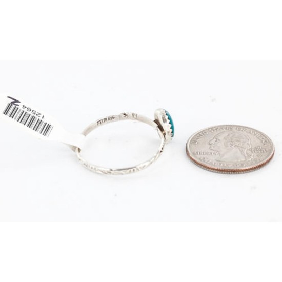 .925 Sterling Silver Handmade Certified Authentic Navajo Turquoise Native American Ring  390805377784