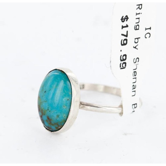 .925 Sterling Silver Handmade Certified Authentic Navajo Turquoise Native American Ring  390816823557