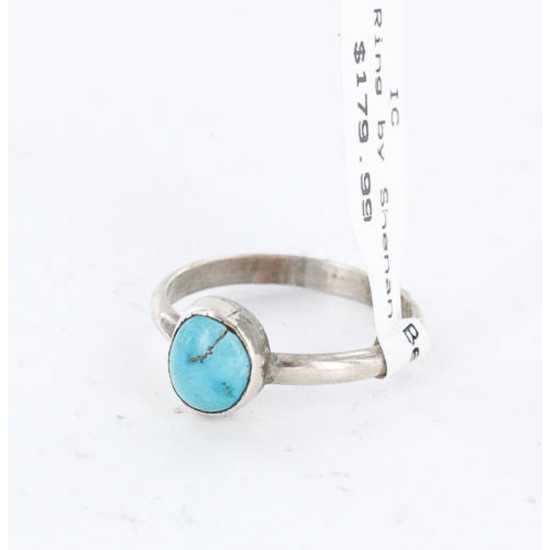.925 Sterling Silver Handmade Certified Authentic Navajo Turquoise Native American Ring  390820252694