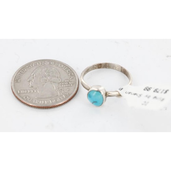 .925 Sterling Silver Handmade Certified Authentic Navajo Turquoise Native American Ring  390820252694