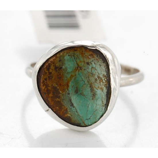 .925 Sterling Silver Handmade Certified Authentic Navajo Turquoise Native American Ring  390844222700