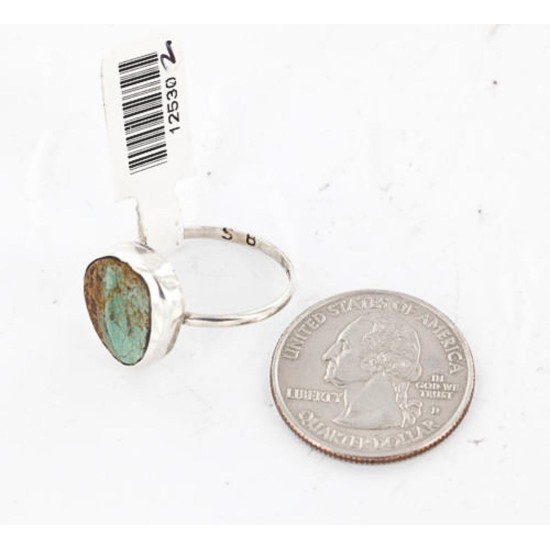 .925 Sterling Silver Handmade Certified Authentic Navajo Turquoise Native American Ring  390844222700