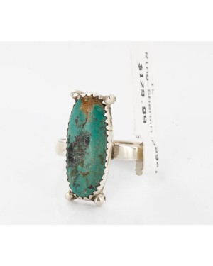 .925 Sterling Silver Handmade Certified Authentic Navajo Turquoise Native American Ring  390848525221
