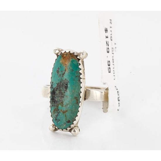 .925 Sterling Silver Handmade Certified Authentic Navajo Turquoise Native American Ring  390848525221
