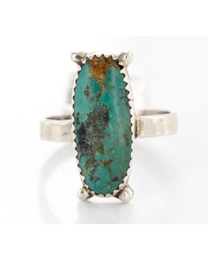 .925 Sterling Silver Handmade Certified Authentic Navajo Turquoise Native American Ring  390848525221