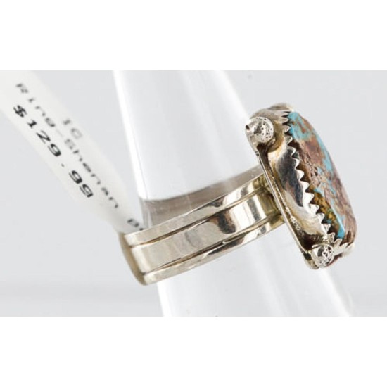 .925 Sterling Silver Handmade Certified Authentic Navajo Turquoise Native American Ring  390851636317