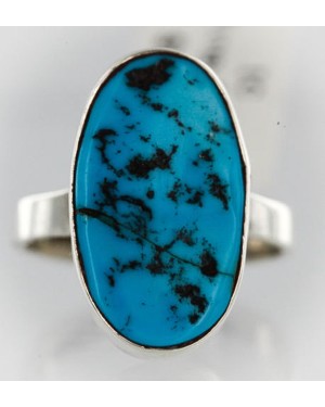 .925 Sterling Silver Handmade Certified Authentic Navajo Turquoise Native American Ring  390851729616