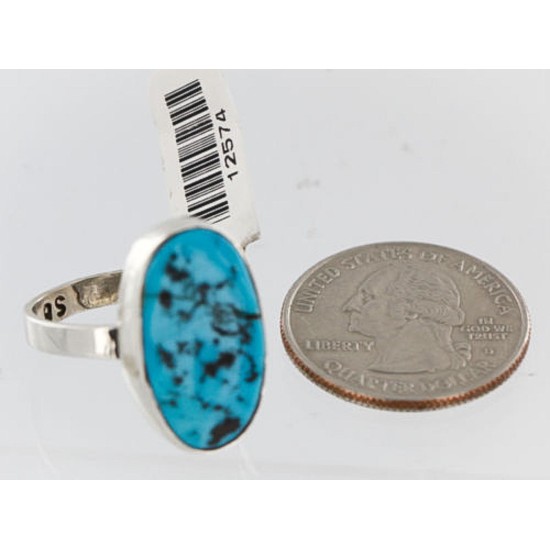 .925 Sterling Silver Handmade Certified Authentic Navajo Turquoise Native American Ring  390851729616