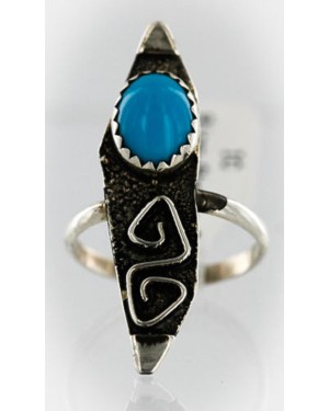 .925 Sterling Silver Handmade Certified Authentic Navajo Turquoise Native American Ring  390851801182