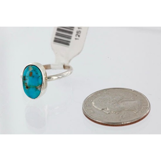 .925 Sterling Silver Handmade Certified Authentic NavajoONE MOUNTAIN Turquoise Native American Ring  390746147064