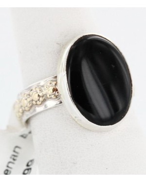 .925 Sterling Silver Handmade Certified Authentic Shanen Beagy Navajo Black Onyx Native American Ring  390841244613