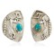 .925 Sterling Silver Handmade KOKOPELI Certified Authentic Navajo Natural Turquoise Stud Native American Earrings 27177-1