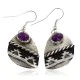 .925 Sterling Silver Handmade Mountain Navajo Natural Sugilite Native American Dangle Earrings 24439-1 .925 Sterling Silver Handmade Mountain Navajo Natural Sugilite Native American Dangle Earrings 24439-1