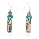 .925 Sterling Silver Hooks Natural Turquoise Bone Native American Dangle Earrings 18216-2 .925 Sterling Silver Hooks Natural Turquoise Bone Native American Dangle Earrings 18216-2