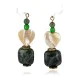 .925 Sterling Silver Hooks Navajo Natural Green Jasper Mother of Pearl Native American Dangle Earrings 17876-2 .925 Sterling Silver Hooks Navajo Natural Green Jasper Mother of Pearl Native American Dangle Earrings 17876-2
