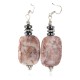 .925 Sterling Silver Hooks Certified Authentic Navajo Natural Hematite Jasper Native American Dangle Earrings 18252-5