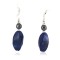 .925 Sterling Silver Hooks Certified Authentic Navajo Natural Lapis Lazuli Native American Earrings 18290-4
