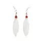 .925 Sterling Silver Hooks Navajo Natural Mother of Pearl Coral Native American Dangle Earrings 18290-13 .925 Sterling Silver Hooks Navajo Natural Mother of Pearl Coral Native American Dangle Earrings 18290-13