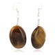.925 Sterling Silver Hooks Certified Authentic Navajo Natural Tigers Eye Native American Dangle Earrings 18290-9