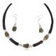.925 Sterling Silver Hooks Certified Authentic Navajo Natural Turquoise and Graduated Heishi Native American Set 95006-2-97009-2