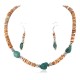 .925 Sterling Silver Hooks Certified Authentic Navajo Natural Turquoise and Graduated Spiny Oyster Native American Set 95006-1-97009-1