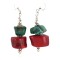 .925 Sterling Silver Hooks Certified Authentic Navajo Natural Turquoise Coral Native American Dangle Earrings 18294-20