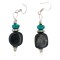.925 Sterling Silver Hooks Certified Authentic Navajo Natural Turquoise Green Jasper Native American Dangle Earrings 18251-1