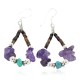 .925 Sterling Silver Hooks Certified Authentic Navajo Natural Turquoise Heishi Amethyst Hoop Native American Earrings 18263-5 .925 Sterling Silver Hooks Certified Authentic Navajo Natural Turquoise Heishi Amethyst Hoop Native American Earrings 18263-5