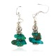 .925 Sterling Silver Hooks Certified Authentic Navajo Natural Turquoise Native American Dangle Earrings 18290-15