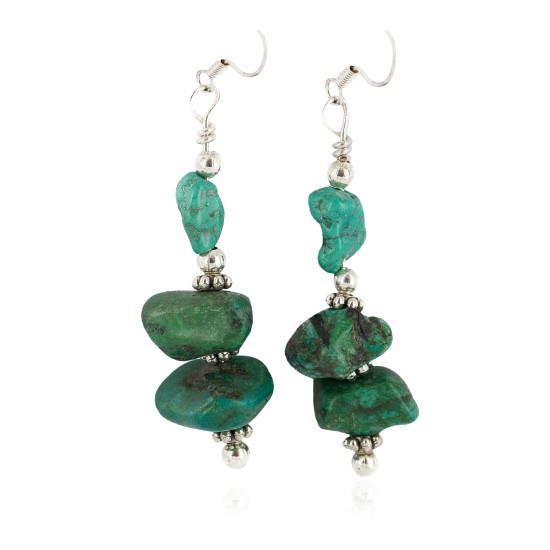 .925 Sterling Silver Hooks Certified Authentic Navajo Natural Turquoise Native American Dangle Earrings 18294-1 .925 Sterling Silver Hooks Certified Authentic Navajo Natural Turquoise Native American Dangle Earrings 18294-1