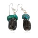 .925 Sterling Silver Hooks Certified Authentic Navajo Natural Turquoise Smoky Quartz Native American Dangle Earrings 18286-3 .925 Sterling Silver Hooks Certified Authentic Navajo Natural Turquoise Smoky Quartz Native American Dangle Earrings 18286-3