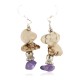 .925 Sterling Silver Hooks Certified Authentic Navajo Natural White Howlite Amethyst Native American Dangle Earrings 18291-5