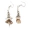 .925 Sterling Silver Hooks Certified Authentic Navajo White Howlite Native American Dangle Earrings 18257