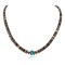 .925 Sterling Silver Navajo Certified Authentic Coral and Natural Turquoise Graduated Heishi Native American Necklace 95004-4