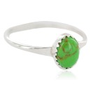 .925 Sterling Silver Navajo Certified Authentic Handmade Natural Gaspeite Native American Ring Size 4 1/2 24500-3