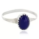.925 Sterling Silver Navajo Handmade Natural Lapis Lazuli Native American Ring Size 3 1/2 24502-3
