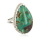 .925 Sterling Silver Navajo Certified Authentic Handmade Natural Turquoise Native American Ring 18188-2