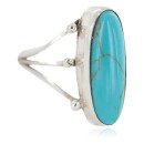 .925 Sterling Silver Navajo Handmade Natural Turquoise Native American Ring size 8 1/2 96004-8